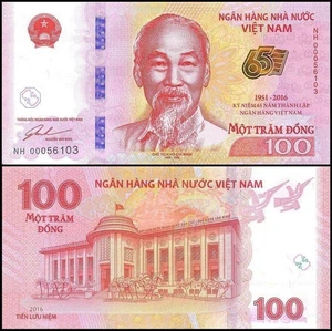 Vietnam 100 Dong, 2016, P-125, UNC Conmemorativo - Imagen 1 de 1