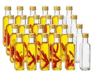 24 leere Glasflaschen Flaschen Maraska 250ml & ETIKETTEN zum Beschriften Gold - Picture 1 of 1