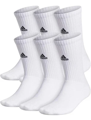 Paquete de 6 calcetines Adidas Team blancos - 6 pares talla L - M's 9,5 a 12 W's 10 a 12 Foto 1 de 4