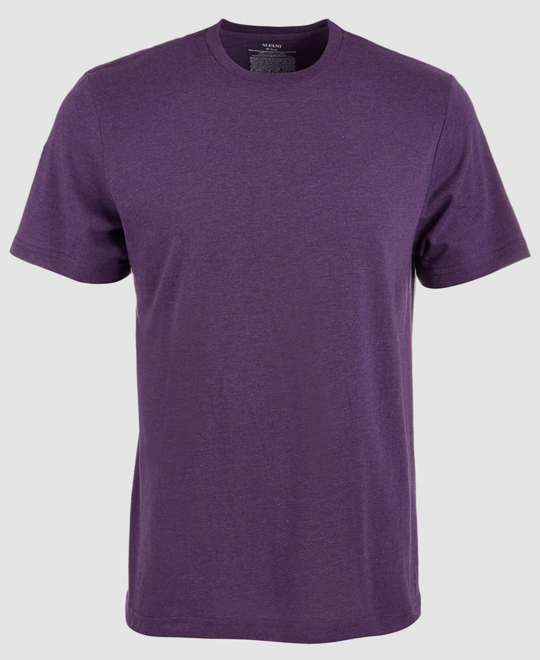 $35 Camiseta interior clásica de algodón jaspeado de manga corta púrpura Alfani para hombre talla M Foto 1 de 1