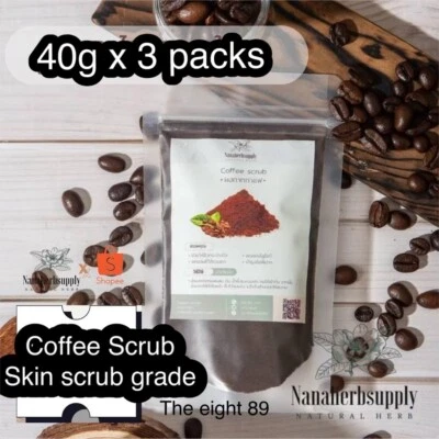 x 3 packs Coffee Scrub Skin scrub grade premium Arabica coffee beans 40g. - Image 1 of 4