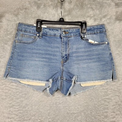 Vanilla Star Jean Shorts Womens 13 Blue Denim Crochet Pockets Show 34x2.5 - Image 1 of 4