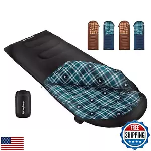 KingCamp Sleeping Bag for Adults, Winter | Flannel Lined Cold Weather 4 Seaso - Picture 1 of 5