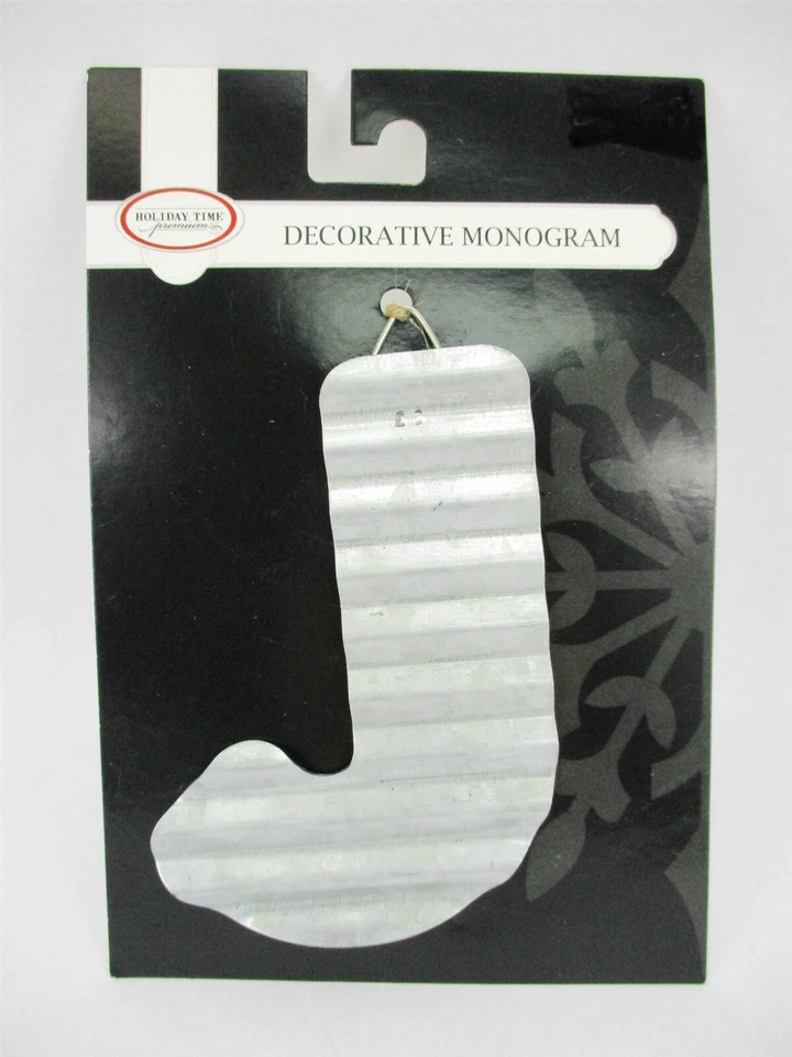 Lettera J Latta Metallo Argento Ornamento Monogramma Iniziali Industriale - Immagine 1 di 1