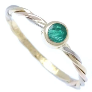 Anello CARTIER K18Tricolore Oro Twist Smeraldo Misura 52/292607 - Foto 1 di 9