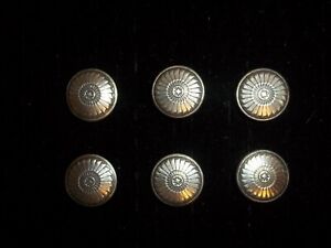 Vintage Set of 6 Stamped Sterling Silver Button Covers Southwestern