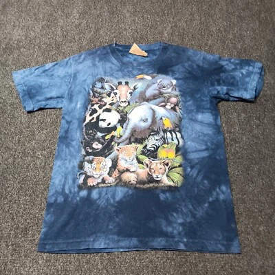 Рубашка молодежная Mountain Tie Dye графическая природа большая синяя дикие африканские животные - Изображение 1 из 4