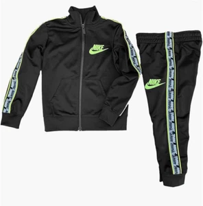 Nike Little Boys Logo Taping Jacket and Pants 2 Piece Set Black/Volt Size 6 - Picture 1 of 1