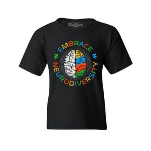 Embrace Neurodiversity Autism Brain Spectrum Youth's T-Shirt Autism Shirts - Picture 1 of 4
