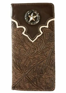 Billetera plegable Star para hombre Texas Western W089-1 marrón - Imagen 1 de 3