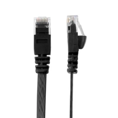 Cat6 Flat Ethernet Network Cable RJ45, Black - Image 1 of 4