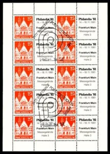 BRD BUND AUSSTELLUNGS-BOGEN 1981 PHILATELIA FRANKFURT BIZONE BAUTEN RÖMER m3561 - Bild 1 von 2
