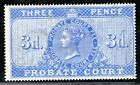 Gb Qv Revenue Stamp 3D Ultramarine Probate Court (1860) Mint Mm Gwhite33