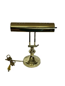 Desk Bankers Portable Lamp VTG Underwriters Laboratories Gold Tone MCM Flaw Work - Picture 1 of 14