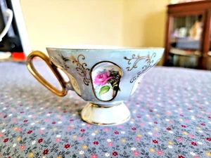 Vintage Fred Roberts Company San Francisco Porzellan Fuß Rosa Rose Teetasse Japan - Bild 1 von 13