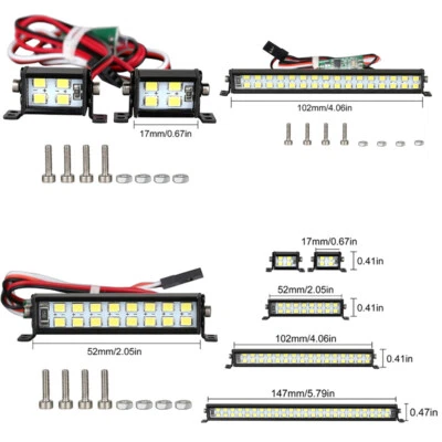 LED Lichtleiste Dachlampe Scheinwerfer Set für SCX10 D90 TRX-4 1/10 RC Auto - Bild 1 von 4