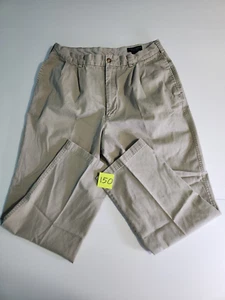 Daniel Cremieux Paris Pant's Men's 35x32 Khaki Tan Pleated Measures 35x30 - Picture 1 of 14
