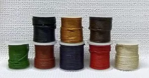 Farbige Lederkordelspule 1,5 mm 2 mm hochwertig GEFÄRBTES LEDER Handwerk - Bild 1 von 10