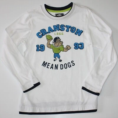 H&M L.O.G.G. Boy's White Cranston 1993 Mean Dogs Long Sleeve Top Shirt size 6-8 - Image 1 of 2
