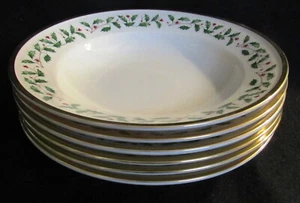 6 LENOX HOLIDAY GRANDE LARGE PASTA BOWLS 10 3/8" X 2" 5 NWT - Picture 1 of 8
