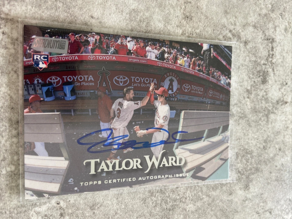 2019 Topps Stadium Club Taylor Ward RC On Card Auto w/ OHTANI Angels! - Image 1 of 2