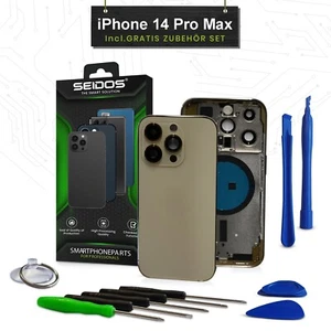 Back cover per iPhone 14 Pro Max oro scocca posteriore vetro frame housing SEIDOS - Foto 1 di 2