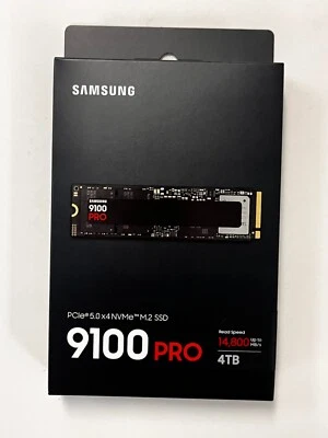 NEW SAMSUNG SSD 9100 PRO 4TB PCIe 5.0x4 M.2 2280 MZ-VAP4T0B/AM - Image 1 of 3
