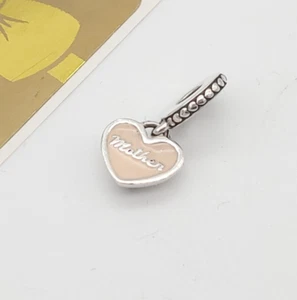 Pandora 925 Sterling Silver Enamel CZ Mother Heart Dangle Charm - Picture 1 of 5