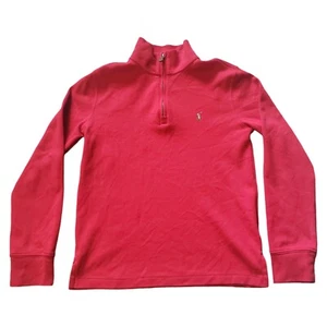 Ralph Lauren Polo Boys Youth Quarter Zip Medium 10-12 Red Sweater - Picture 1 of 12