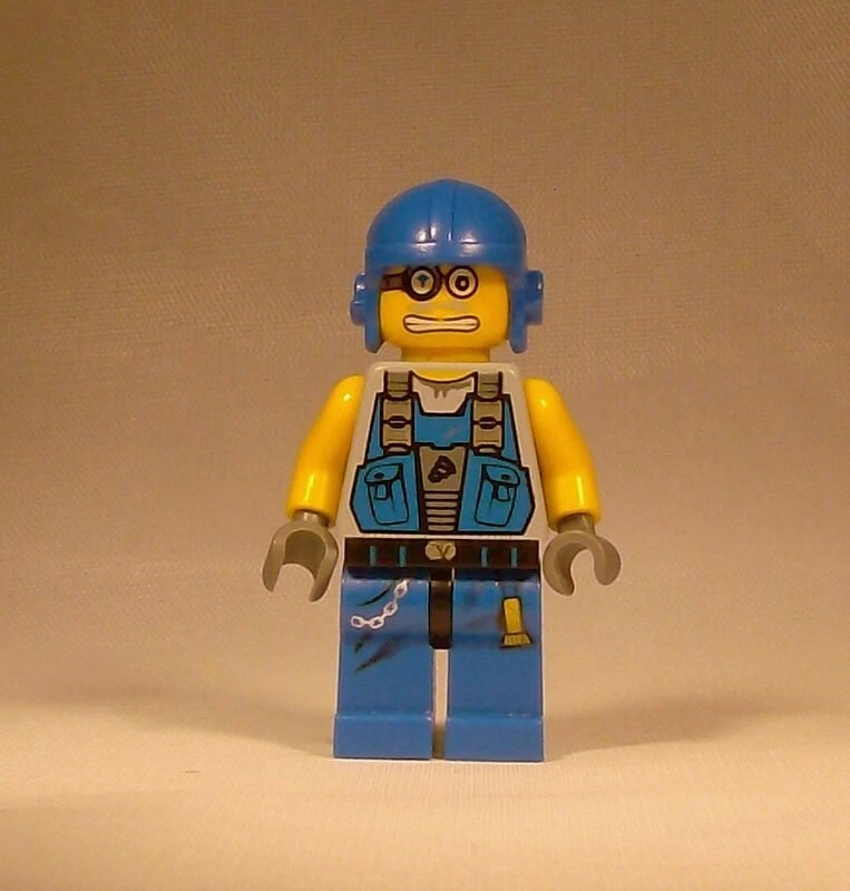 LEGO Power Miners Brains Minifigure Blue Grey Yellow Genuine - Image 1 of 1