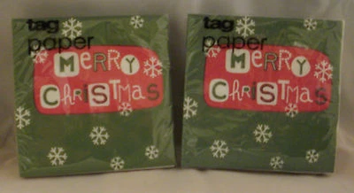Juego de 2 servilletas de papel copo de nieve Feliz Navidad cóctel 20 paquetes por etiqueta  Foto 1 de 4