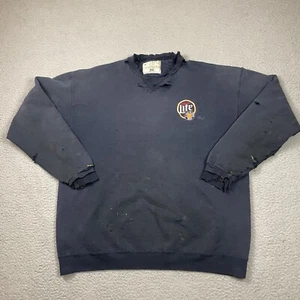 Sudadera De Colección Miller Lite Para Hombres 2XL Negra Cerveza Envejecida Rara Y2K Golpeada - Imagen 1 de 14
