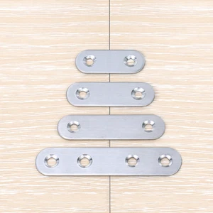 Stainless Steel Flat Brackets Thickening Straight Sheet 180° Flat Repair Bracket - Picture 1 of 12
