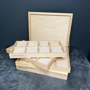 PLYWOOD JEWELLERY DISPLAY BOXES BUNDLE CRAFT FAIR SHOP - Picture 1 of 9
