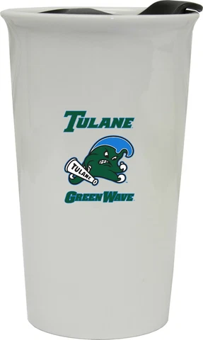 Tulane Green Wave Double Walled Ceramic Tumbler Set-NCAA Travel Mug 2pk Cover