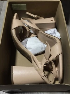 Women’s High Heel Sandals Beige Size 9 Open Toe Ankle Strap Shoes Sandals - Picture 1 of 4