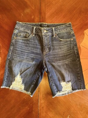 Energie Womens Juniors Bermuda Destructed Cut Off Jean Shorts Sz 5 - Image 1 of 4