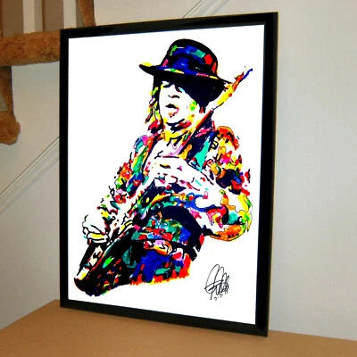 Stevie Ray Vaughan SRV Electric Blues Music Poster Print Wall Art 18x24 - Image 1 of 4