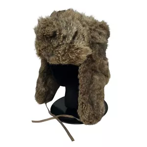 Vintage Rabbit Fur Ushanka Winter Trappers Hunting Hat Golden Swallow Outdoors S - Picture 1 of 8