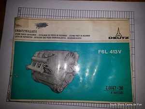 KHD DEUTZ F6L 413V PIEZAS MANUAL MOTOR DIÉSEL Z0147-36 - Imagen 1 de 1