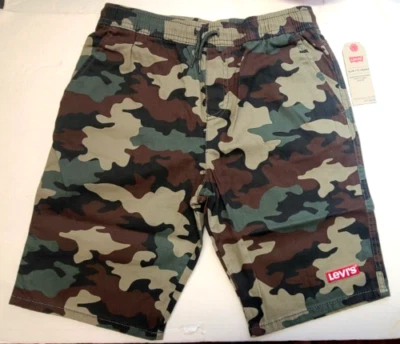 Levi's Big Boy's shorts pants M L slim fit camo logo cotton stretch MSRP$42 - Image 1 of 4