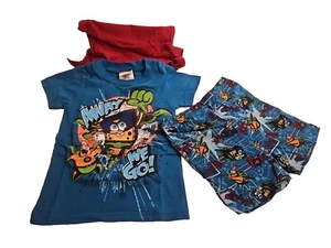 Youth SpongeBob "Way To Go" Nickelodeon Blue Pajamas Small With Red  Cape - Picture 1 of 10
