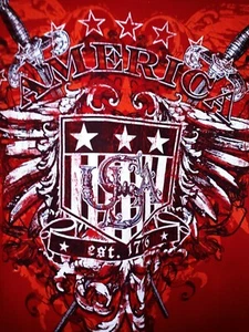 Camiseta Gildan EE. UU. Roja América Gráfica Grande Excelente Estado Limpia 21.5" pulgadas X 28" pulg. - Imagen 1 de 5