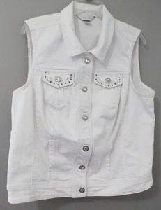 CJ BANKS CHALECO MUJER BLANCO CUENTAS ELÁSTICO CORTE WESTERN TALLA OX (X) - Imagen 1 de 2