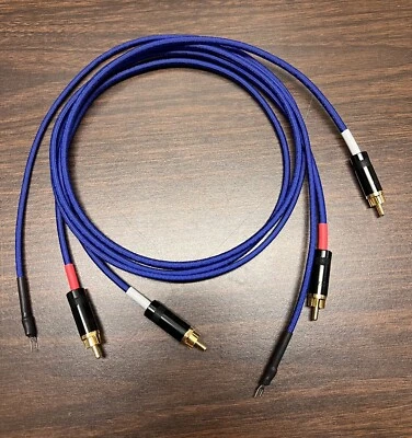 Audiophile Turntable Phono RCA Cables w/Ground Low Capacitance Interconnect 4 Ft - Image 1 of 4