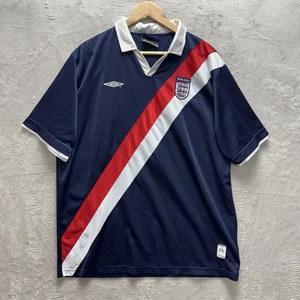 Camiseta de fútbol Umbro Inglaterra manga corta azul marino talla XL David Beckham rara - Imagen 1 de 11