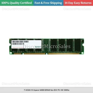 71.63323.112 Apacer 64MB SDRAM Non ECC PC-100 100Mhz - Picture 1 of 1