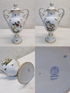 Herend Porzellan Rothschild Amphore Vasen Höhe 36,5 cm - Bild 1 von 22