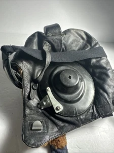 Vintage Original Leder Sowjetischer Pilotenhelm Sowjetischer Kalter Krieg Ära (10) - Bild 1 von 7