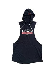 Mens Under Armour Project Rock Iron Paradise Sleeveless Hoodie Black Loose Small - Picture 1 of 4